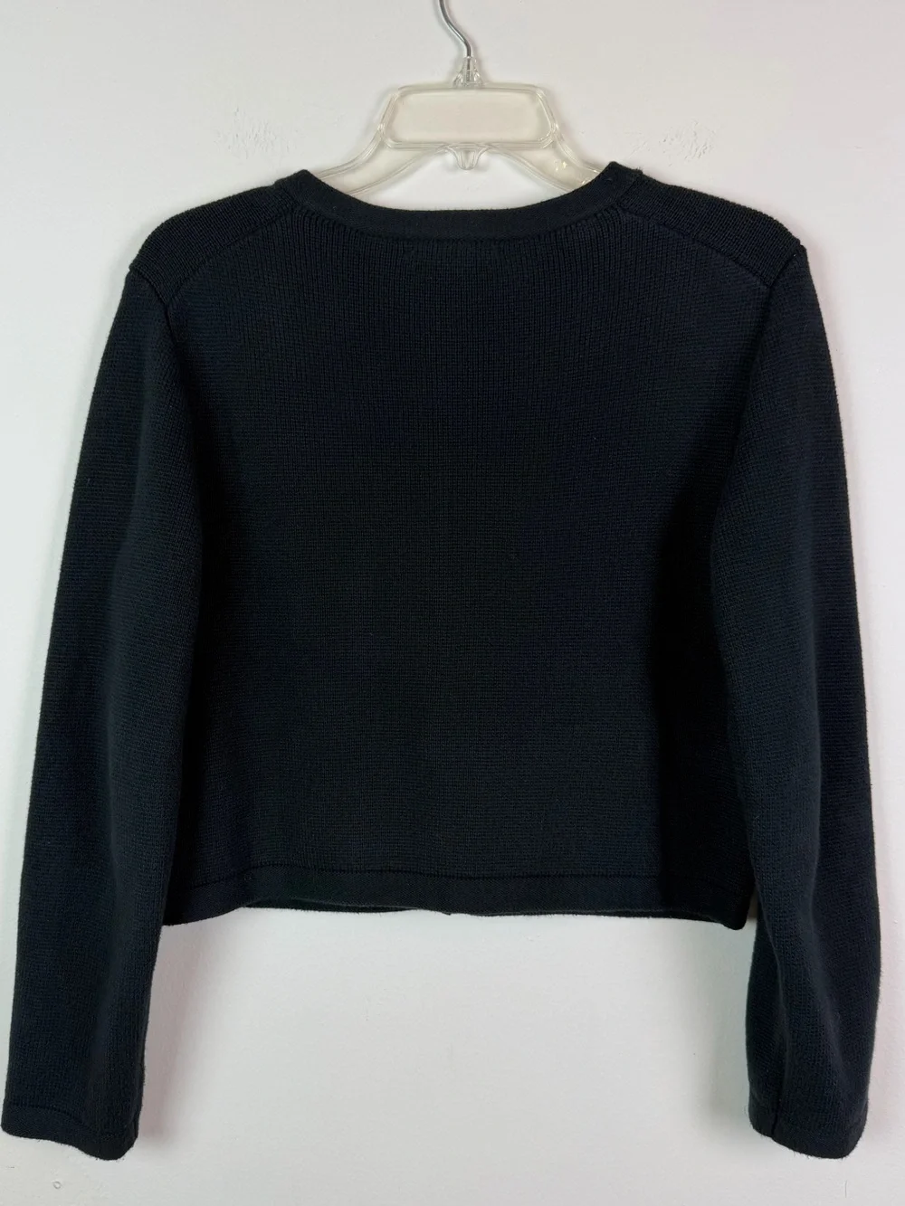 J. Crew Emilie Sweater Lady Jacket in Black Cotton Knit Size M